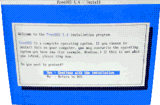 FreeDOS installer warning